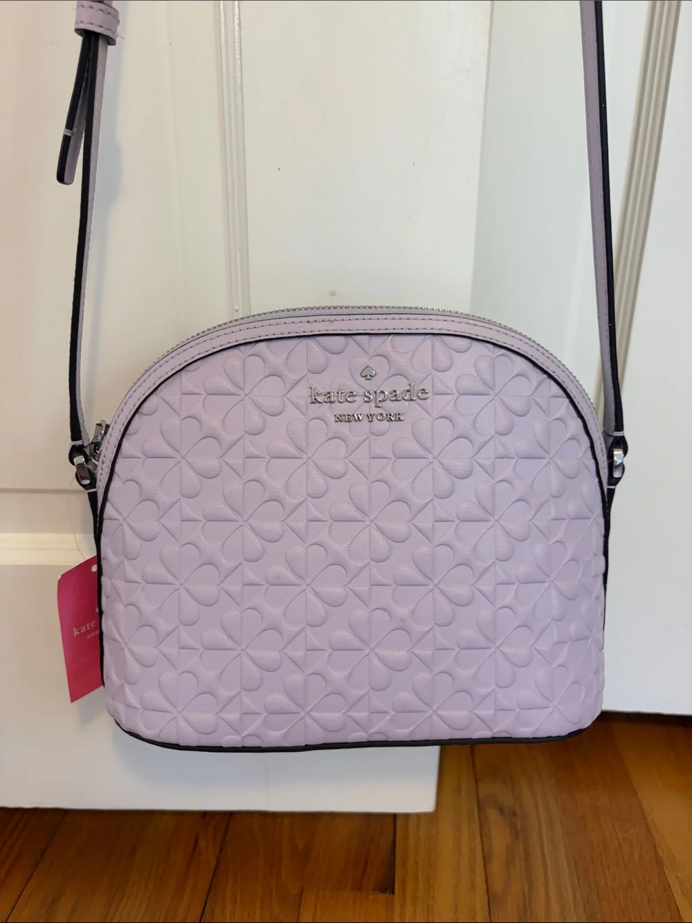 kate spade Lilac Floral-Embossed Crossbody Bag